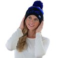 thumbnail image 5 of ToBeInStyle Unisex Soft Stretchy Beanies - Cali Print - Black W/Blue Stripe - One Size, 5 of 5