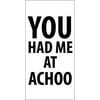Club Pack of 240 Black and White "You Had Me At Achoo" Swankies Pocket Facial Tissues