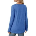 thumbnail image 6 of Frostluinai Women's Long Sleeve T Shirts with Thumb Holes Round Neck Casual Dressy Tops Solid Color Loose Fit Shirts Comzy Spring Blouses, 6 of 9