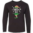 thumbnail image 3 of Inktastic Funny Christmas I'm the Sassy Elf with Shoes and Hat Long Sleeve Youth T-Shirt, 3 of 5