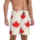 thumbnail image 2 of Balery Happy Canada Day Pantalones cortos de pijama de punto de algodón para hombre con cinturilla y bolsillos-4X-Large, 2 of 6