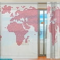 thumbnail image 2 of GZHJMY World Map Sheer Window Curtain Panel Drape 55x84 Inch for Living Room Bedroom Kids Room 2 Piece Home Decor, 2 of 4