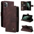 thumbnail image 1 of Case for iPhone 11 Pro Max Cover Zipper Pocket Wallet Case Magnetic Protective - Braun, 1 of 5