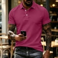 thumbnail image 5 of Trgacdwlo Polo Shirts for Men Collared Button Mens Short Sleeve Shirt Quick Dry Summer Sun Protection Golf Polo Shirts for Men Deep Red M, 5 of 6