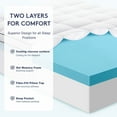 thumbnail image 6 of King Size Dual Layer 4 Inch Memory Foam Mattress Topper, 2 Inch Gel Memory Foam and 2 Inch Cooling Pillow Top Mattress Pad Cover for Back Pain, Medium Support, 6 of 7