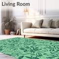 thumbnail image 2 of ODIKA 5'x7' Machine Washable Non-Slip Area Rug, Verdant Vintage Artisan Crafted High Traffic Rug with Pad, Green, 581427, 2 of 8