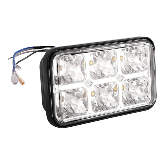 Golf Cart LED Headlight Clear Lens Compatible with EZGO Workhorse Models/ 1980-1994 EZGO Marathon/ 1996-Up EZGO ST350 Headlight Housing