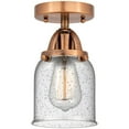 thumbnail image 4 of Innovations Lighting  Nouveau 2 Bell - 1 Light 5" Semi-Flush Mount Antique Copper/Seedy, 4 of 5