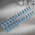 thumbnail image 6 of Valentine's French Tip Press on Nails,Medium Long Square Fake Nails with Water Ripple Designs,Acrylic False Nails Artificial Glossy Full Cover Glue on Nails for Women Nails 24 Pcs Easy Apply, 6 of 7