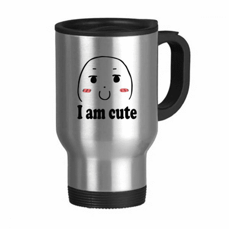 

Adorable Cute Chat Face Cartoon Travel Mug Flip Lid Stainless Steel Cup Car Tumbler Thermos