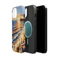 thumbnail image 2 of DistinctInk MagSafe Tough Case for Apple iPhone 13 (6.1" Screen) - Serene Sunset: A Vibrant Beachscape Painting - Raised Bezel Screen Guard, 2 of 6