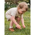 thumbnail image 6 of BemeyourBBs Newborn Baby Girls Little Sister Outfits Infant Girl Summer Clothes Waffle Knit Letter Embroidery Short Sleeve Romper and Elastic Waist Shorts Set, 6 of 9
