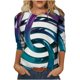 thumbnail image 1 of Blusa de cuello redondo de manga larga con estampado degradado de novedad clásica para mujer Pompotops gfhjh19259, 1 of 5