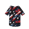 thumbnail image 5 of Small Dog Clothes, Patriotic Star Stripe Print, Lightweight Pet Shirt, 4Th of July, Navy Blue, 1 Pc, 5 of 5