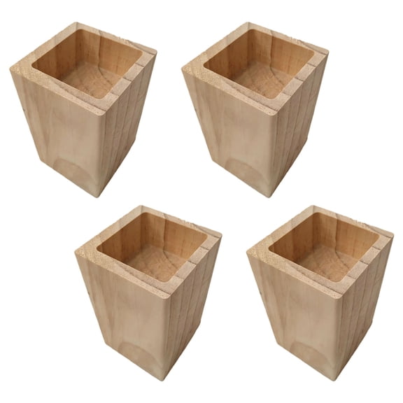 7829 Thick Wooden Leg Extenders with Smooth Surfaces for Furniture Height Enhancement