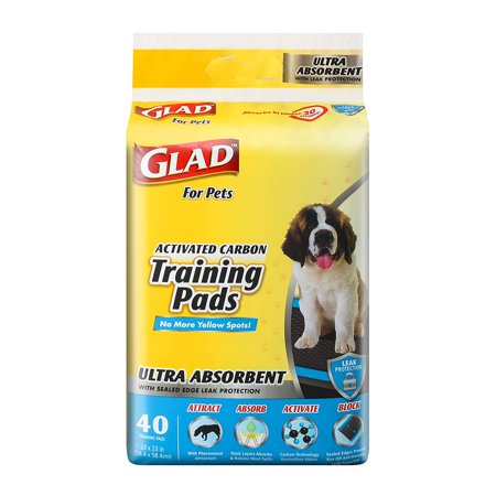 Glad? for Pets Heavy Duty Ultra-Absorbent Activated Charcoal Puppy Pads with Leak-Proof edges