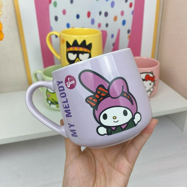 Taza de agua de dibujos animados Kawaii Sanrio Hello Kitty My Melody Bad Badtz Maru Taza de cerámica antiescaldado resistente a altas temperaturas
