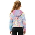 thumbnail image 2 of Xixirimido Cute Dragon Rainbow Pattern Girls Half Zip Sweatshirt Hooded Pullover for Teen Long Sleeve Hoodie Crop Tops with Pocket Fall Winter Clothes Size 9-10, 2 of 7
