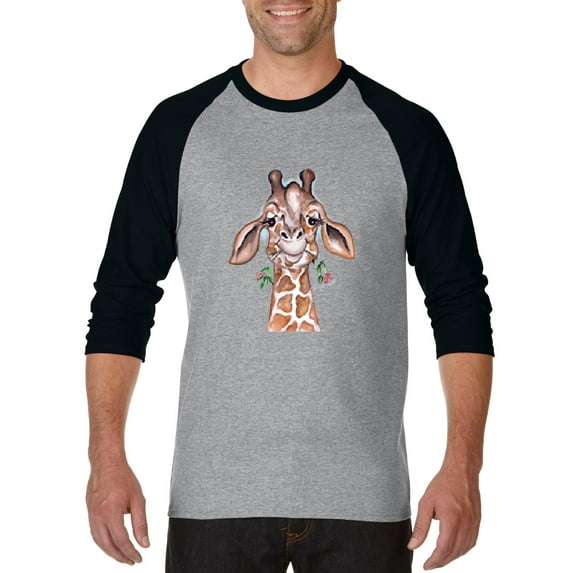 Artix - Mens Raglan Sleeve Baseball T-Shirts - Giraffe