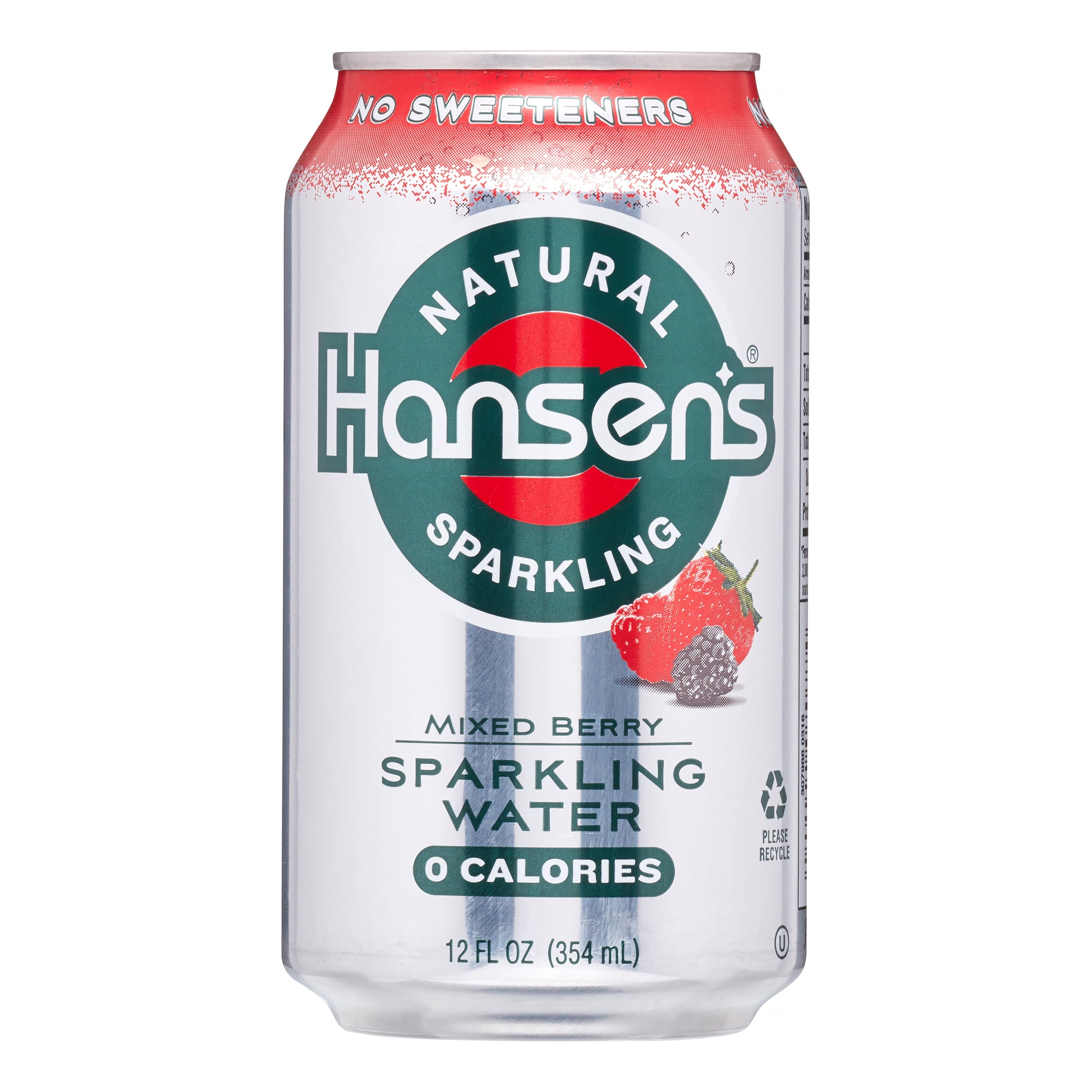 Hansen's Sparkling Water, Mixed Berry, 12 Fl Oz (Innerpack of 8