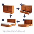 thumbnail image 4 of ZAFLY Cabinet Bed | Murphy Bed Queen Size with Poplar Solid Wood | Murphy Bed with Foldable Mattress for Bedroom/Living Room - Cherry, 4 of 9