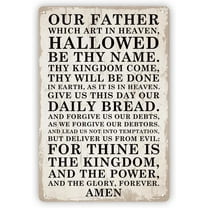 Vintage Religious Metal Tin Signs Inspirational Decor Our Father Lords Prayer Sign Hanging Verse Wall Rustic Christian Home Décor 8×12 inch