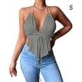 thumbnail image 3 of Minnieouse Chaleco de mujer, camisola de Color sólido, sin mangas, Top corto para niñas, verano, fiesta de luna de miel, ropa de noche, accesorios, gris S Type2 NO2 Minnieouse AP010706-01, 3 of 5