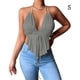 thumbnail image 5 of Chaleco Sexy Qarigey para Mujeres con Cuello en V y Correa de Espagueti Gris S, 5 of 5