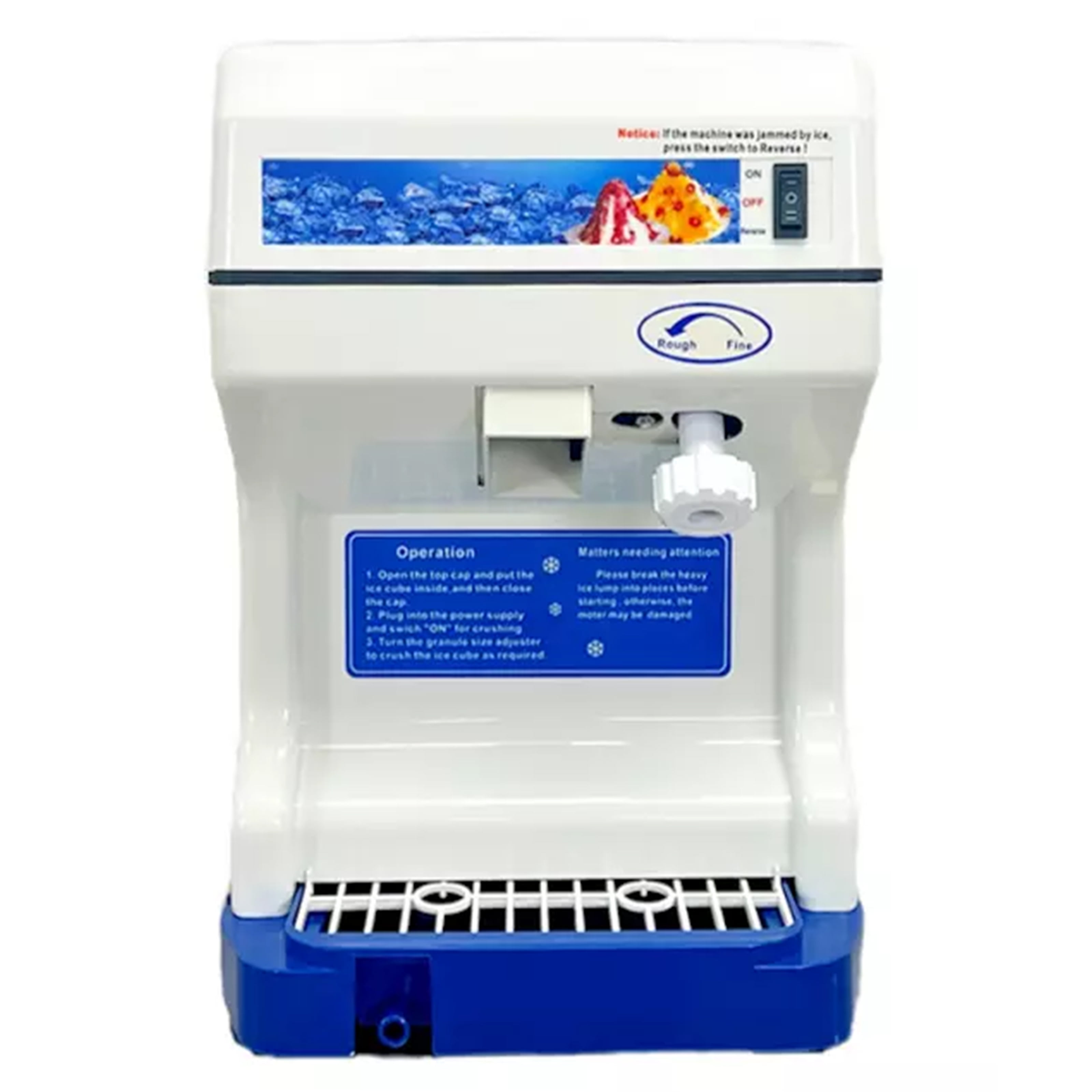 110V Electric Commercial Snow Cone Machine Device, Ice Shaver Snow Cone Maker 265lb/hr NSF