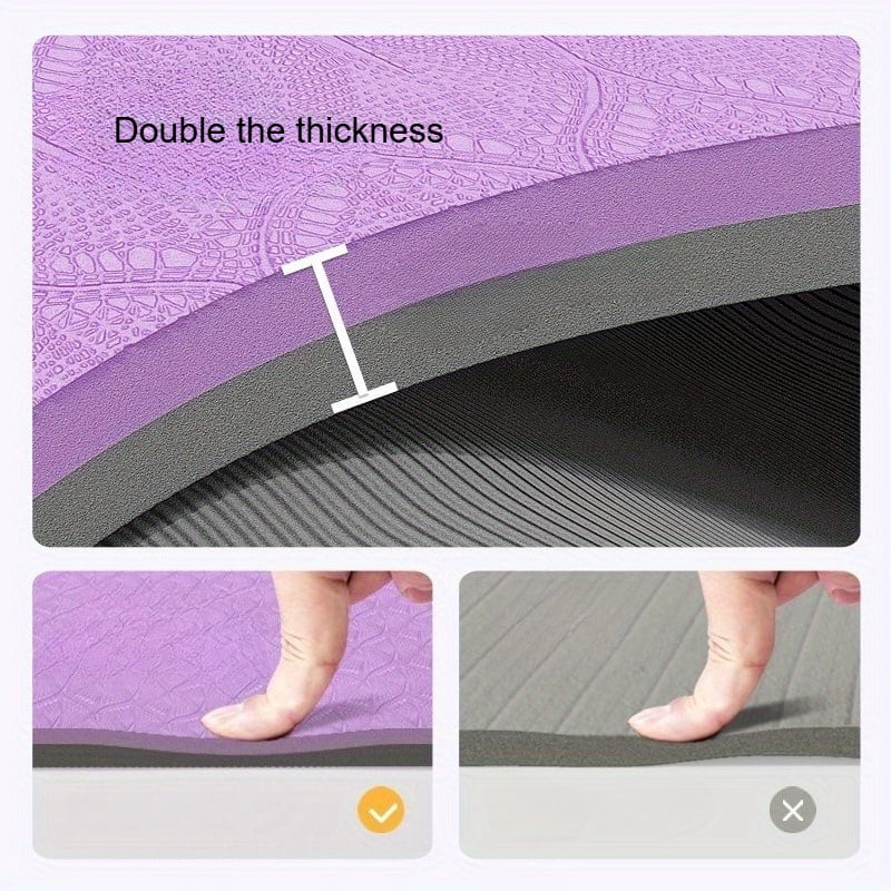 Oversized for Yoga Mat for Both Genders, Extra Cushioned TPE Fitness Mat for Home Workouts, Non-Slip, Exercise Mat for Yoga, Pilates, Stretching, And Meditation