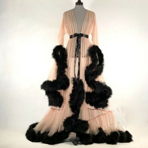 Long Lace Kimono Dressing Gown 