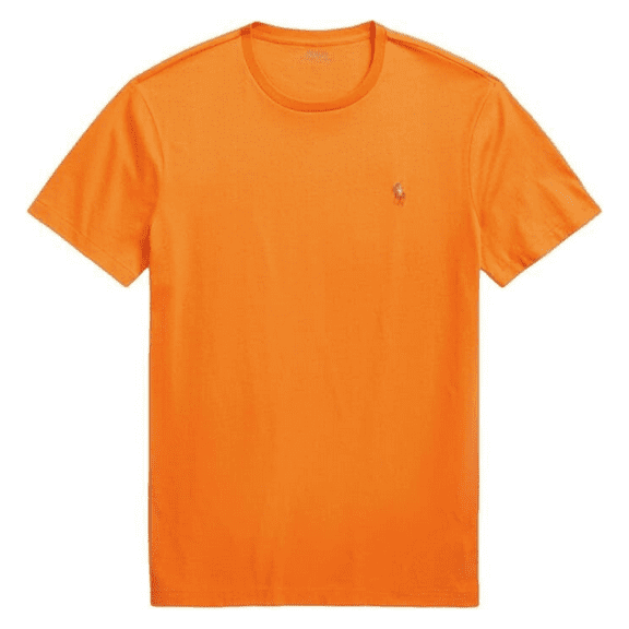 Polo Ralph Lauren Men's Jersey Slim Fit Short Sleeve Orange Tee, Small