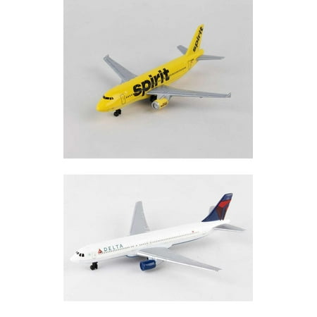 Spirit, Delta Airlines Diecast Airplane Package - Two 5.5" Diecast Model Planes