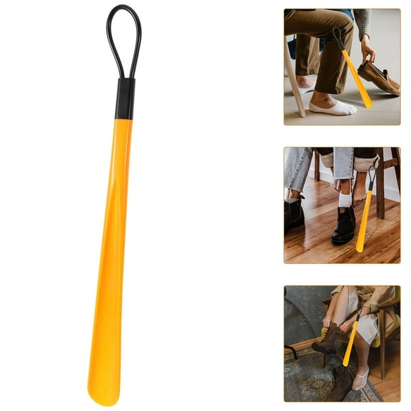 LEORX 1Pack Tall Shoe Horn for Men Long Handle Portable Removable for Elderly 19.3x1.8x0.4in