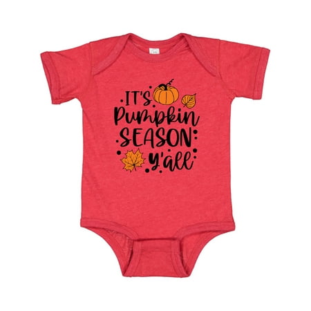 

Inktastic Thanksgiving It s Pumpkin Season Y all with Fall Leaves Gift Baby Boy or Baby Girl Bodysuit