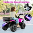 thumbnail image 4 of Gymax 6V Kids Ride On ATV w/ Music & Spray Function USB Port Storage Box Toy Car Pink, 4 of 10
