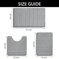 thumbnail image 2 of Hengbor 3Pcs Memory Foam Bathroom Mat Set Bathroom Rug Set Thick Soft Bathroom Rugs for Bathroom Water Absorbent Bathroom Shower Rugs Machine Washable Light Gray, 2 of 8