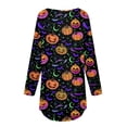 thumbnail image 5 of YVNAURA Oversized Halloween Sweatshirts for Women Crewneck Long Sleeve Pullover Cute Pumpkin Bat Graphic Tops Fall Loose Fit Vintage Spooky Season Shirts Holiday Party OutfitsHot Pink, 5 of 5