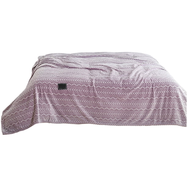 Mantas de Lanzamiento Calientes para el Invierno: Manta Raschel de Doble Capa Gruesa Suave 70x100cm, Manta de Lanzamiento de Lana a Rayas Azules para Cama, Sofá Y Confort Acogedor