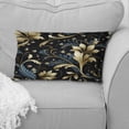 thumbnail image 2 of Designart "Serenading Luxury in Gold and Blue Damask" Damask Printed Throw Pillow, 2 of 5
