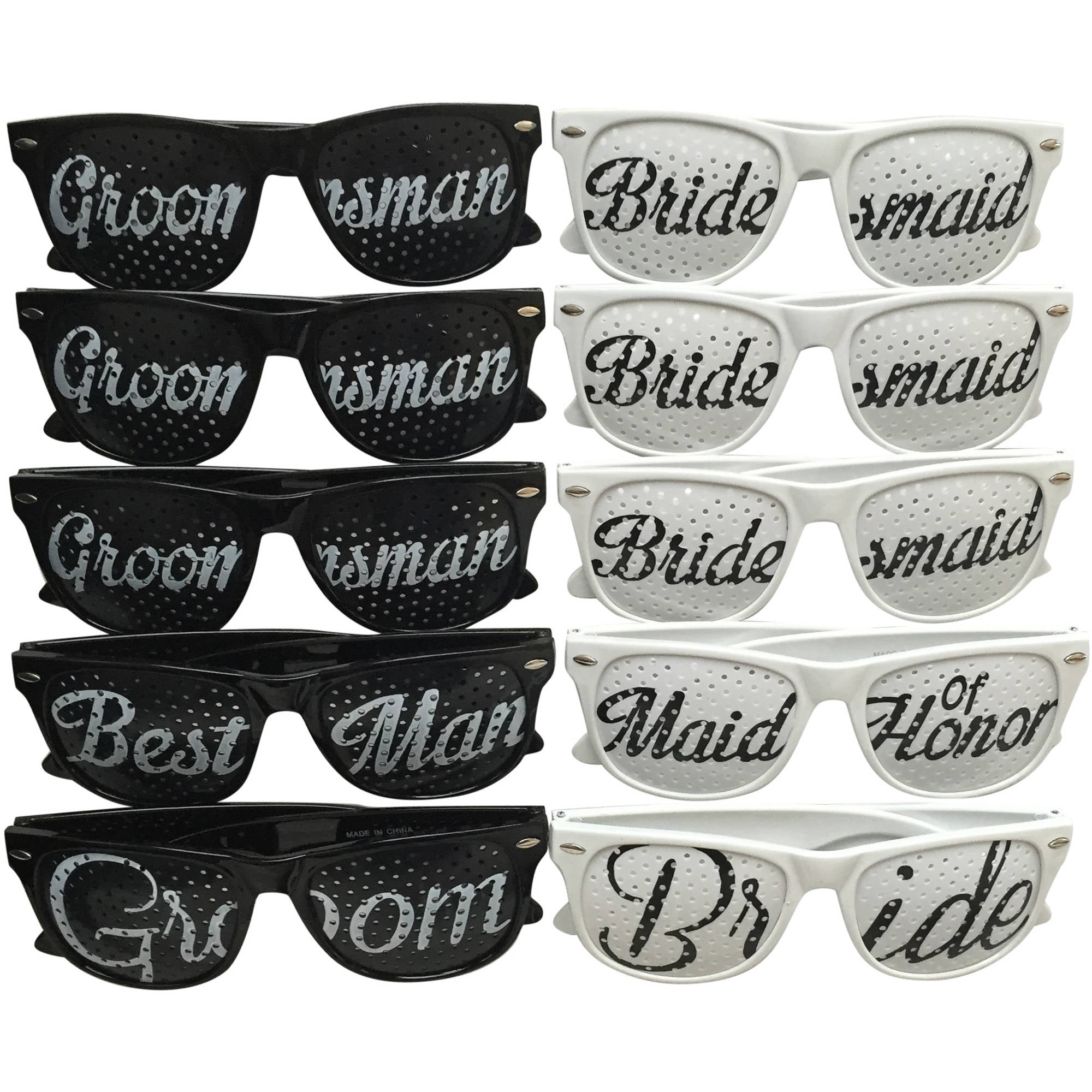 Bridal Party Wedding Party Sunglasses, Set of 10