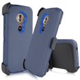 thumbnail image 4 of for 5.7" Motorola G6 Play Belt Clip Holster Kickstands Hybrid Shock Armor Bumper Phone Case Navyblue, 4 of 4