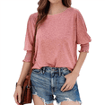 thumbnail image 1 of Women Crew Neck Casual Tunic Tops Long Sleeve Shirts, 1 of 7