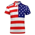 thumbnail image 4 of American Flag Men Zipper T-shirt Summer Casual Short Sleeve T-shirt Top, 4 of 7
