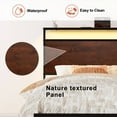 thumbnail image 4 of GUNAITO Twin Size Bed Frame with Headboard Metal Platform Bed with LED Lights and Charging Station Rustic Brown, 4 of 8