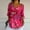 Hot Pink, variant on Women Blouses, Womens 3/4 Length Sleeve Tops V Neck T Shirts Casual Basic Tees Work Blouse Spring Summer Shirts, Boho Tops for Women, Beach Vacation Clothes for Women Pink 3XL