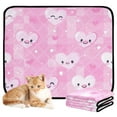 thumbnail image 2 of Qxltty Pink Gingham Love Pattern Cat litter Pads Pet Set of 2 Diaper Mats Center Anti-leakage Layer Absorbent Soft and Comfortable, 2 of 7