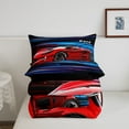 thumbnail image 4 of YST Red Race Car Bedding Set Full Extreme Sports Comforter Set,Speed Sport Car Game Duvet Insert Neon Gradient Glowing Line Bedding Comforters & Sets Kids Boys Room Dcorative,Lightweight 3pcs, 4 of 5