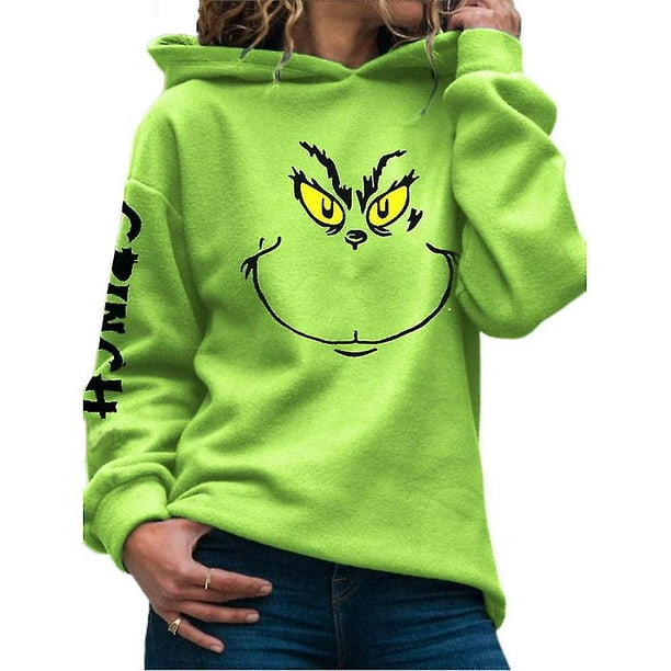 Navidad El Grinch Imprimir Mujeres Sudadera Con Capucha Sudadera Casual Manga Larga Con Capucha Jersey Jumper Tops Regalo Idea01