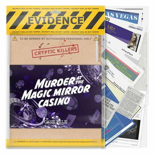 Cryptic Killers Murder Mystery Game - Murder at the Magic Mirror Casino Cold Unsolved Case File Games for Adults